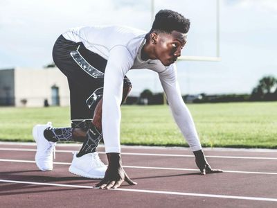 Athlete focusing before starting a training set